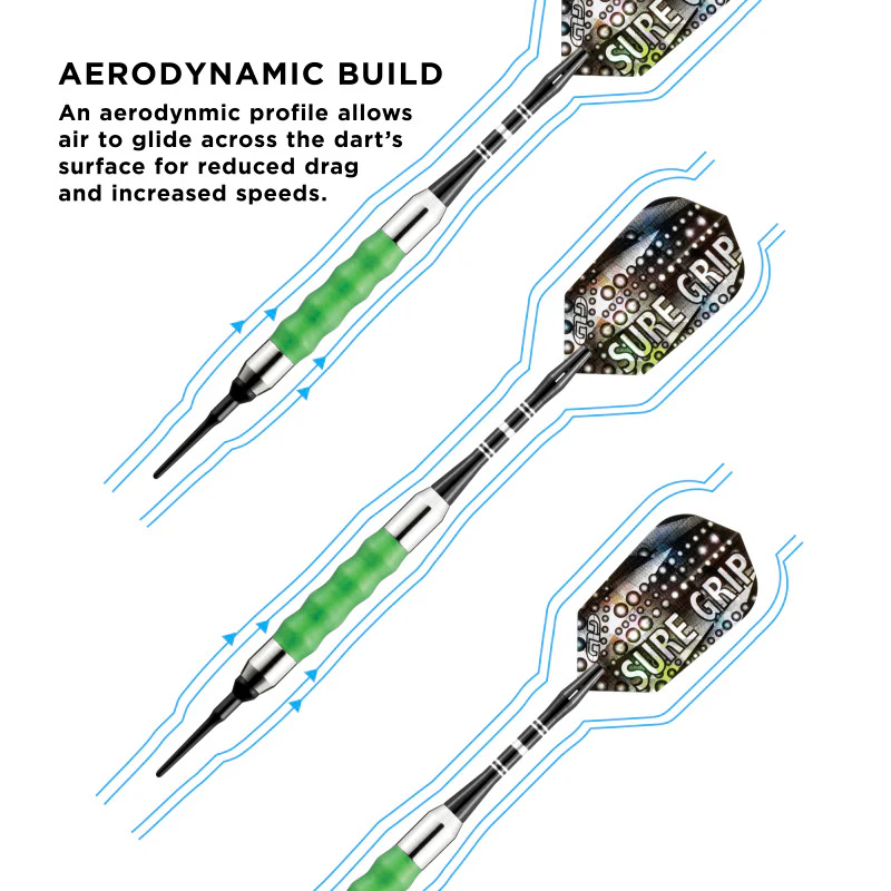 Viper Sure Grip Darts Green Soft Tip Darts - Image 3