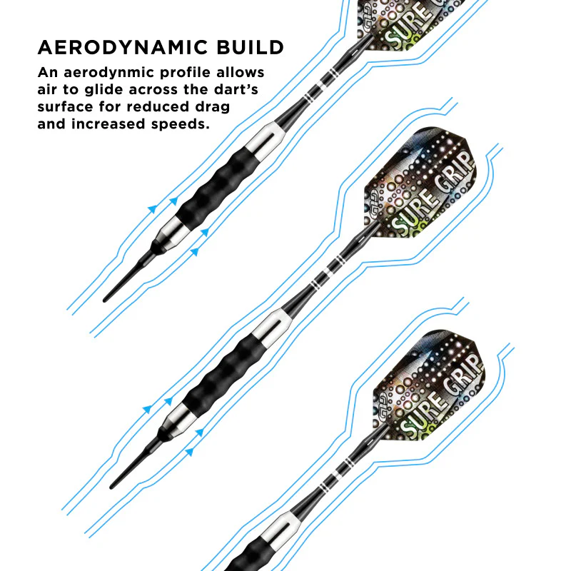 Viper Sure Grip Darts Black Soft Tip Darts - Image 3