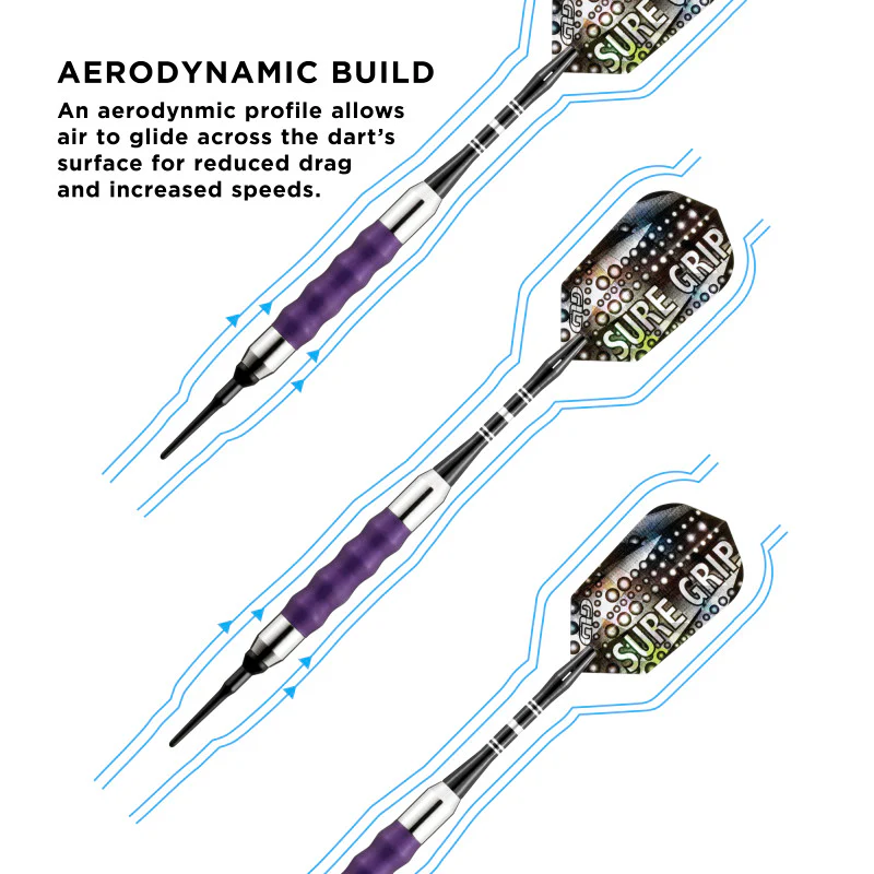 Viper Sure Grip Darts Purple Soft Tip Darts - Image 3