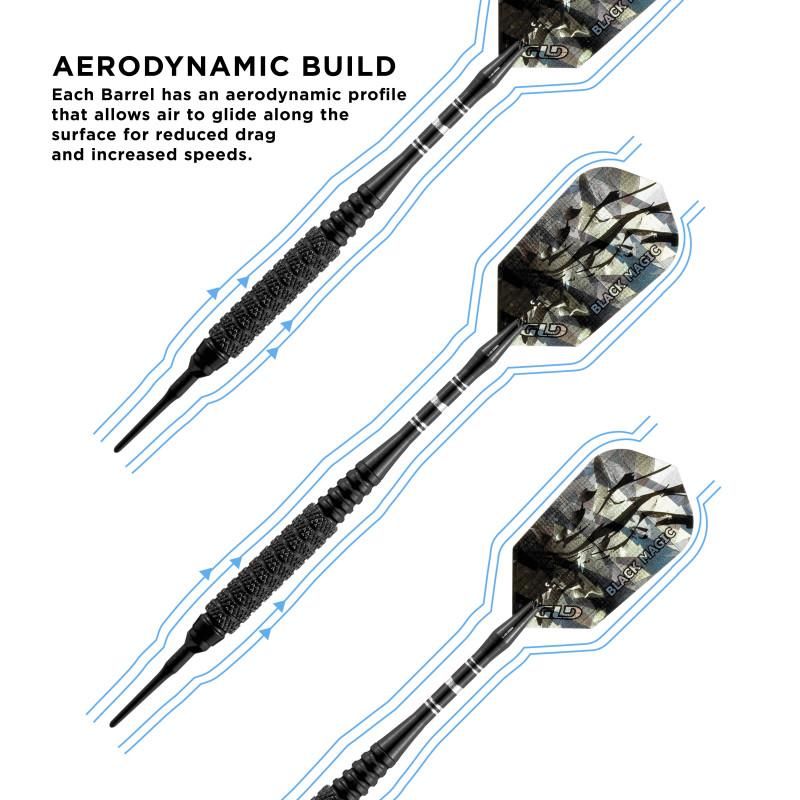 Viper Black Magic Soft Tip Darts 10 Knurled Rings 18 Grams - Image 3