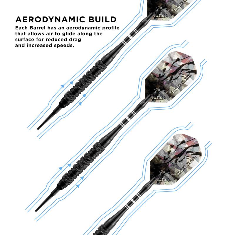 Viper Black Magic Soft Tip Darts 6 Knurled Rings 18 Grams - Image 3