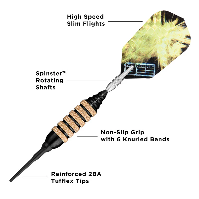 Viper Spinning Bee Black Soft Tip Darts 16 Grams - Image 3