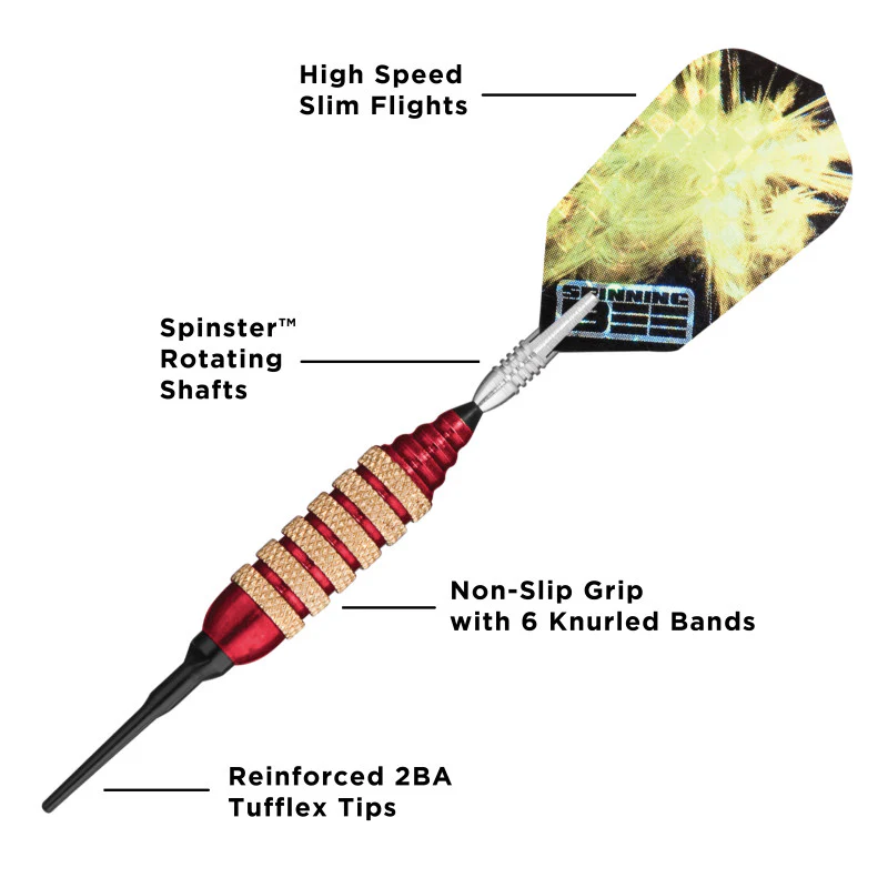 Viper Spinning Bee Red Soft Tip Darts 16 Grams - Image 3