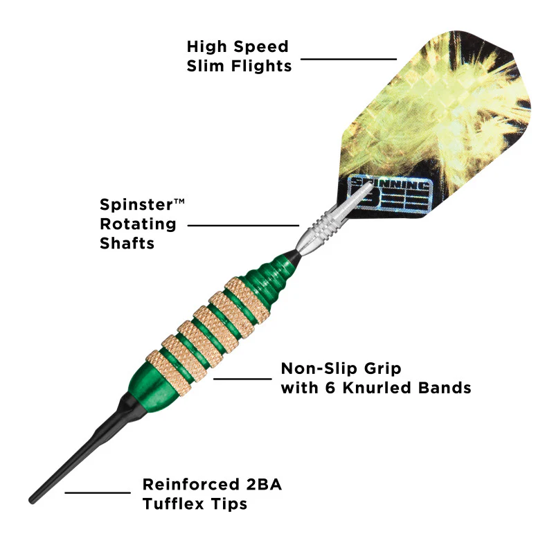 Viper Spinning Bee Green Soft Tip Darts 16 Grams - Image 3