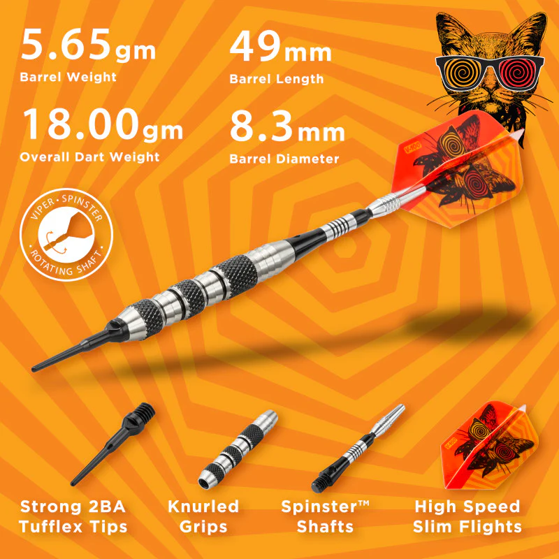 Viper The Freak Darts Soft Tip Darts Knurled and Shark Fin Barrel - Image 2