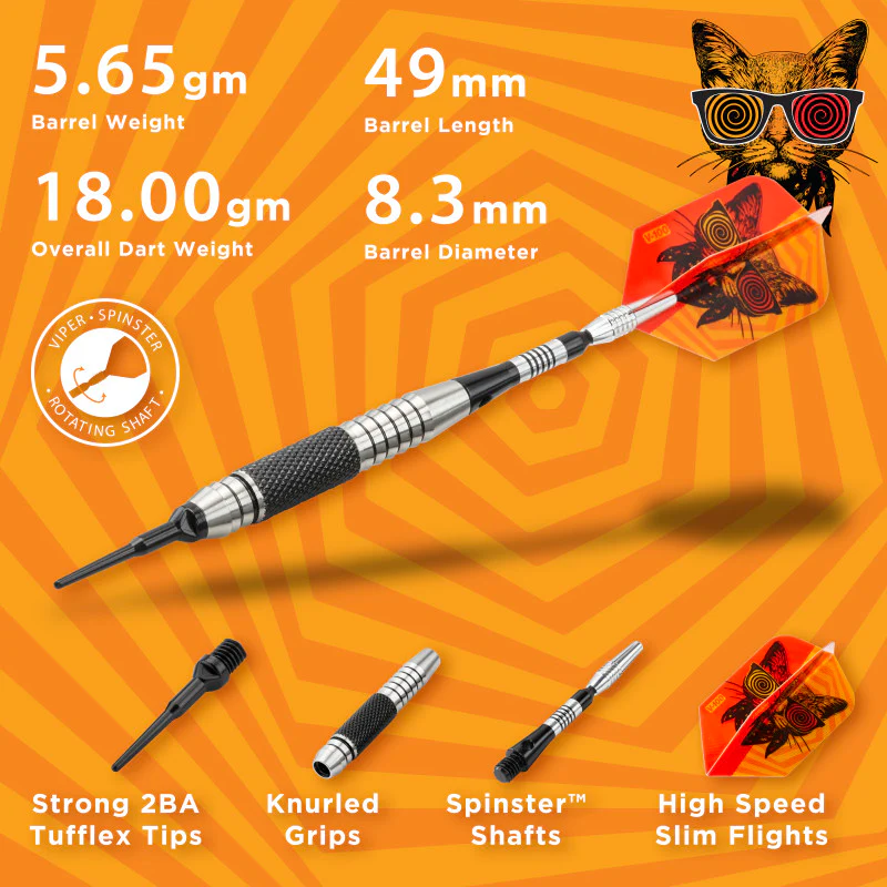 Viper The Freak Darts Soft Tip Darts Knurled and Grooved Barrel 18 Grams - Image 2