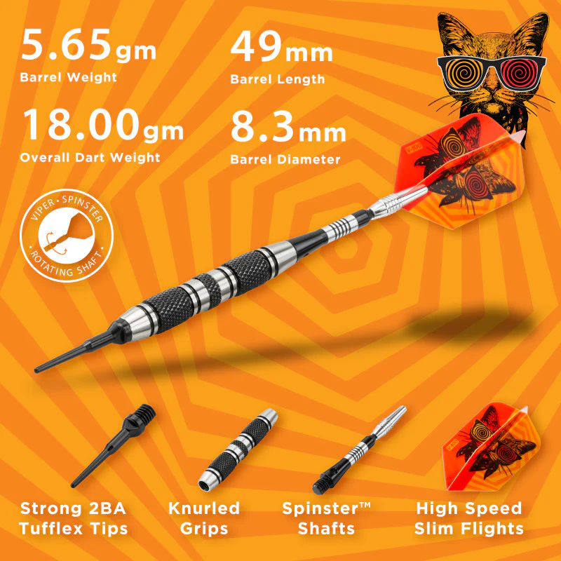 Viper The Freak Darts Soft Tip Darts 3 Knurled Rings Barrel 18 Grams - Image 2