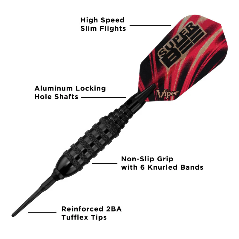 Viper Super Bee Darts Black Soft Tip Darts 16 Grams - Image 3