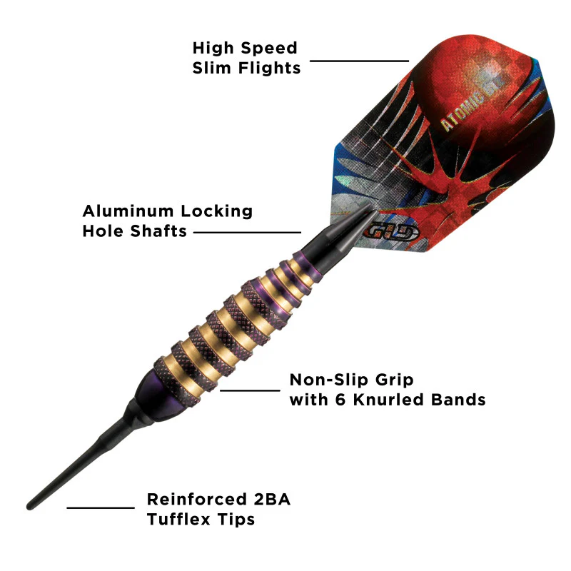 Viper Atomic Bee Darts Purple Soft Tip Darts 16 Grams - Image 3