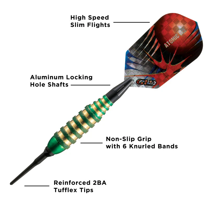 Viper Atomic Bee Darts Green Soft Tip Darts 16 Grams - Image 3