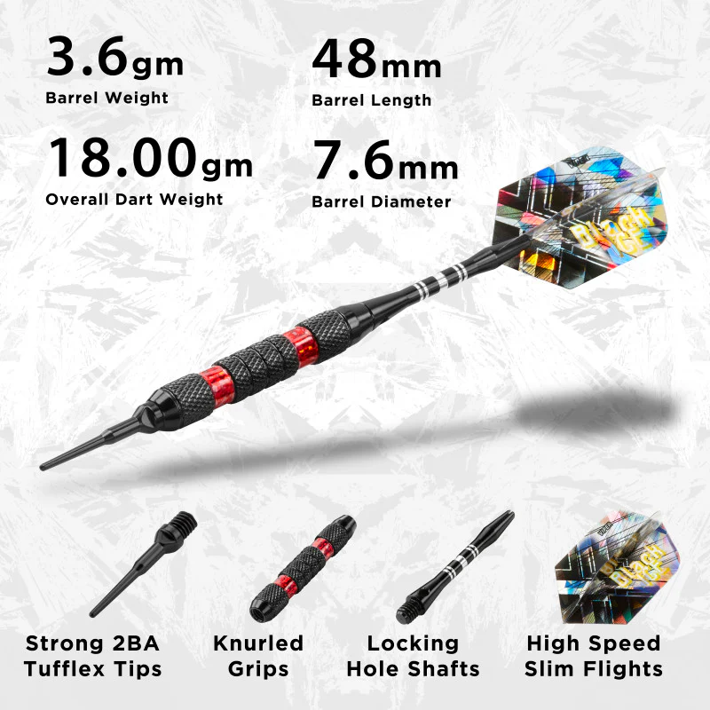 Viper Black Ice Red Soft Tip Darts - Image 2