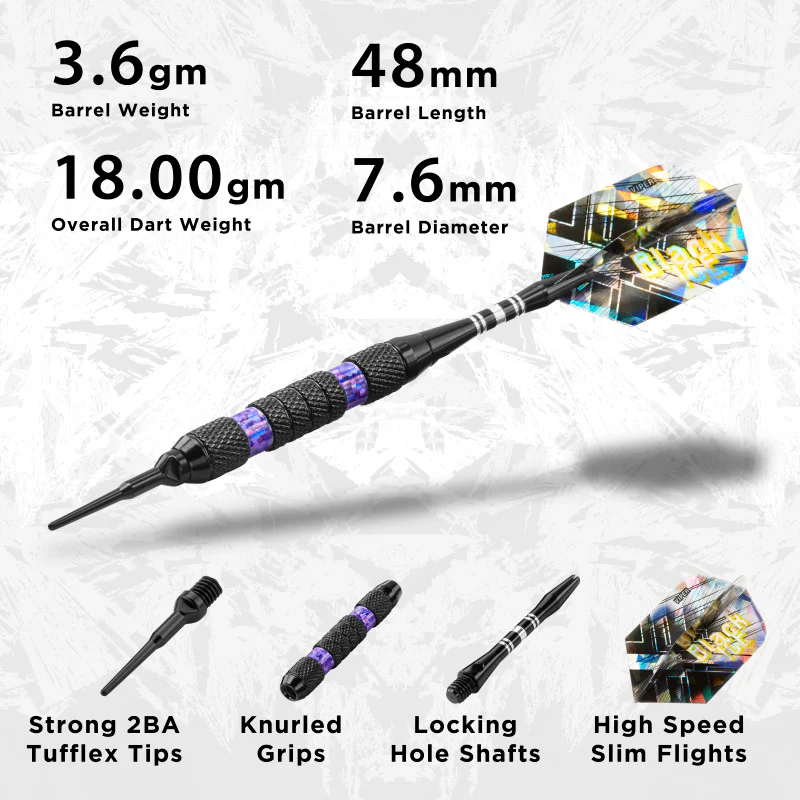 Viper Black Ice Purple Soft Tip Darts - Image 2