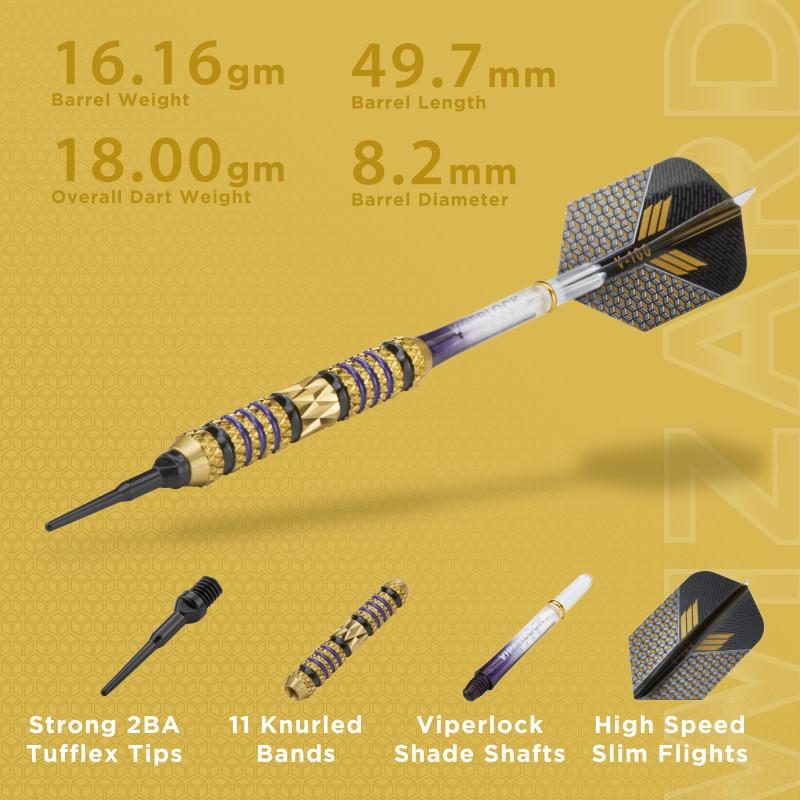 Viper Wizard Purple/Black Soft Tip Darts 18 Grams - Image 2