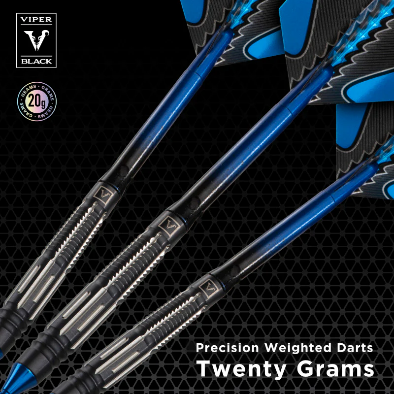 Viper Black Flux 90% Tungsten Steel or Soft Tip Conversion Darts Blue 20 Grams - Image 3