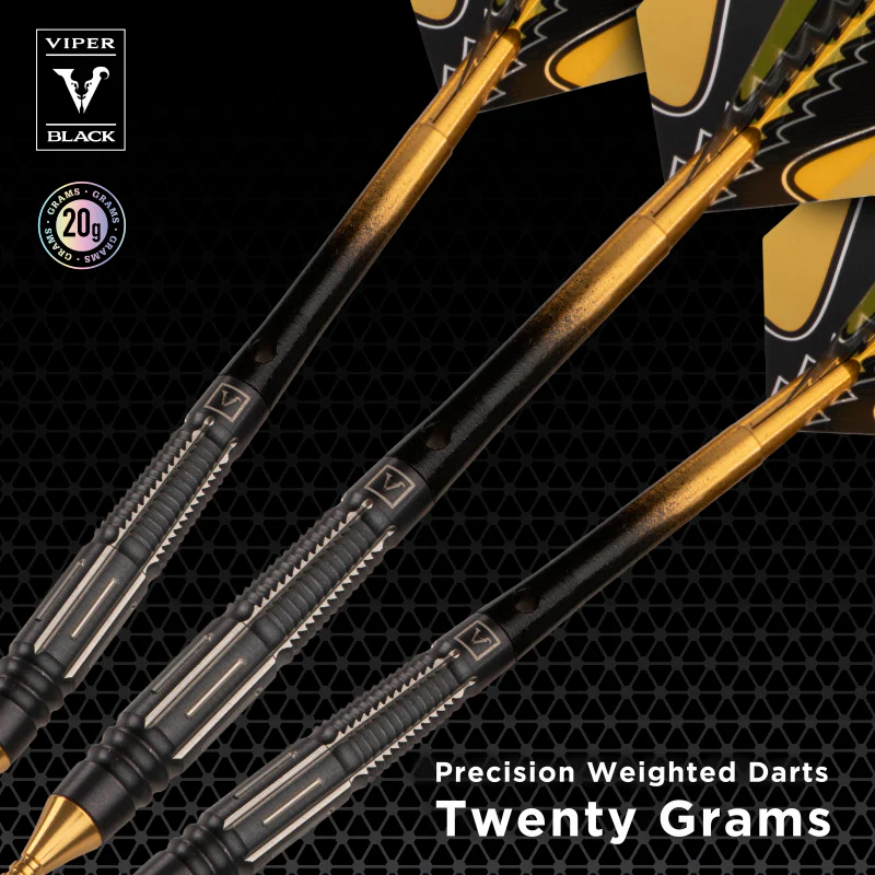 Viper Black Flux 90% Tungsten Steel or Soft Tip Conversion Darts Gold 20 Grams - Image 3
