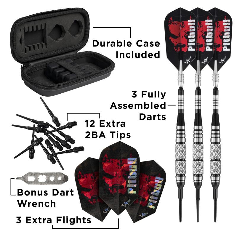 Viper Pitbull Darts 90% Tungsten Soft Tip Darts Diamond Cut and Ringed Barrel 18 Grams - Image 4