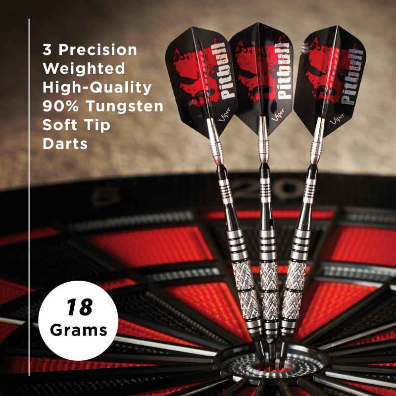 Viper Pitbull Darts 90% Tungsten Soft Tip Darts Diamond Cut and Ringed Barrel 18 Grams - Image 6