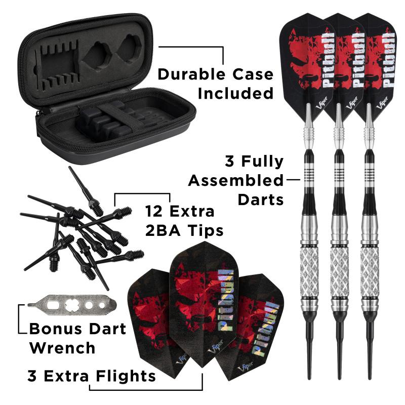 Viper Pitbull Darts 90% Tungsten Soft Tip Darts Diamond Cut and Shark Fin Barrel 18 Grams - Image 4
