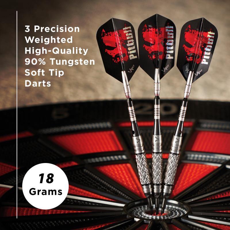 Viper Pitbull Darts 90% Tungsten Soft Tip Darts Diamond Cut and Shark Fin Barrel 18 Grams - Image 6