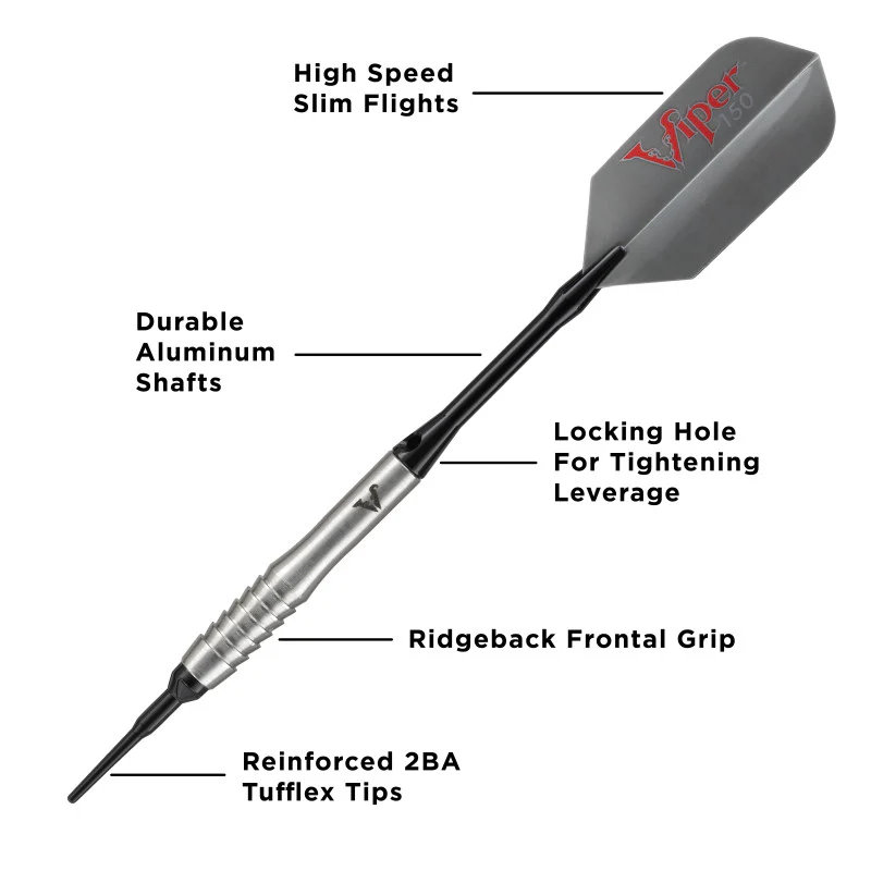 Viper V-Factor Darts 90% Tungsten Soft Tip Darts Shark Fin Barrel 20 Grams - Image 2