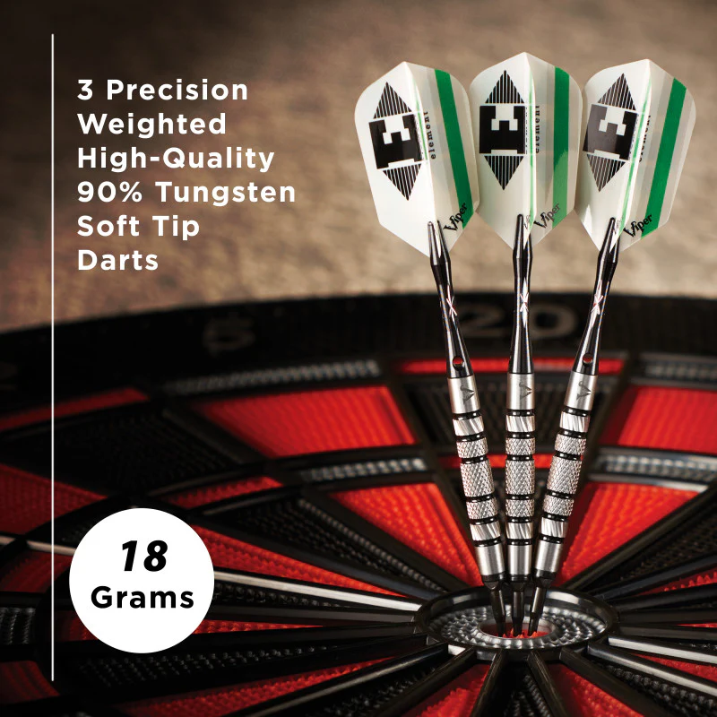 Viper Element Darts 90% Tungsten Soft Tip Darts Knurled Barrel 18 Grams - Image 6