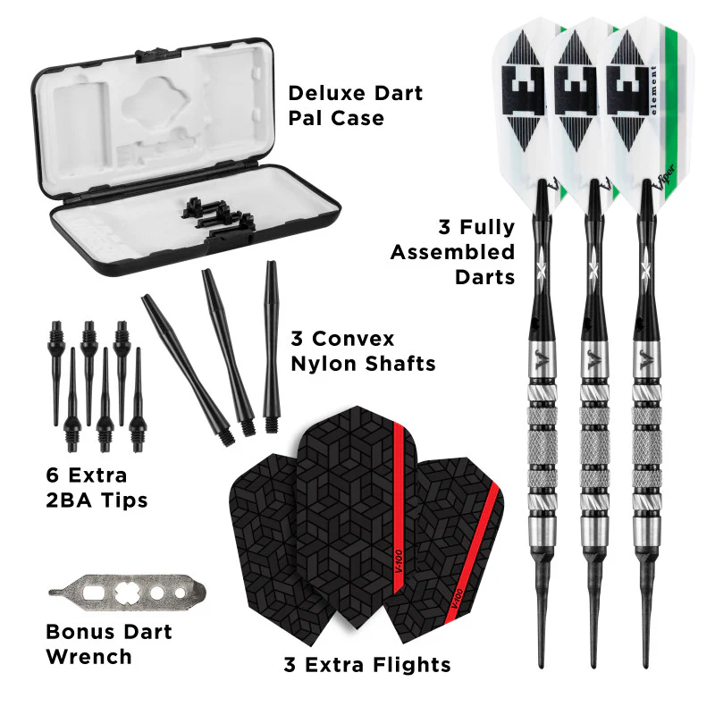 Viper Element Darts 90% Tungsten Soft Tip Darts Knurled Barrel 18 Grams - Image 4