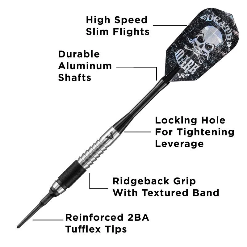 Viper Desperado 80% Tungsten Death Mark Soft Tip Darts 1 Knurled Ring 18 Grams - Image 2