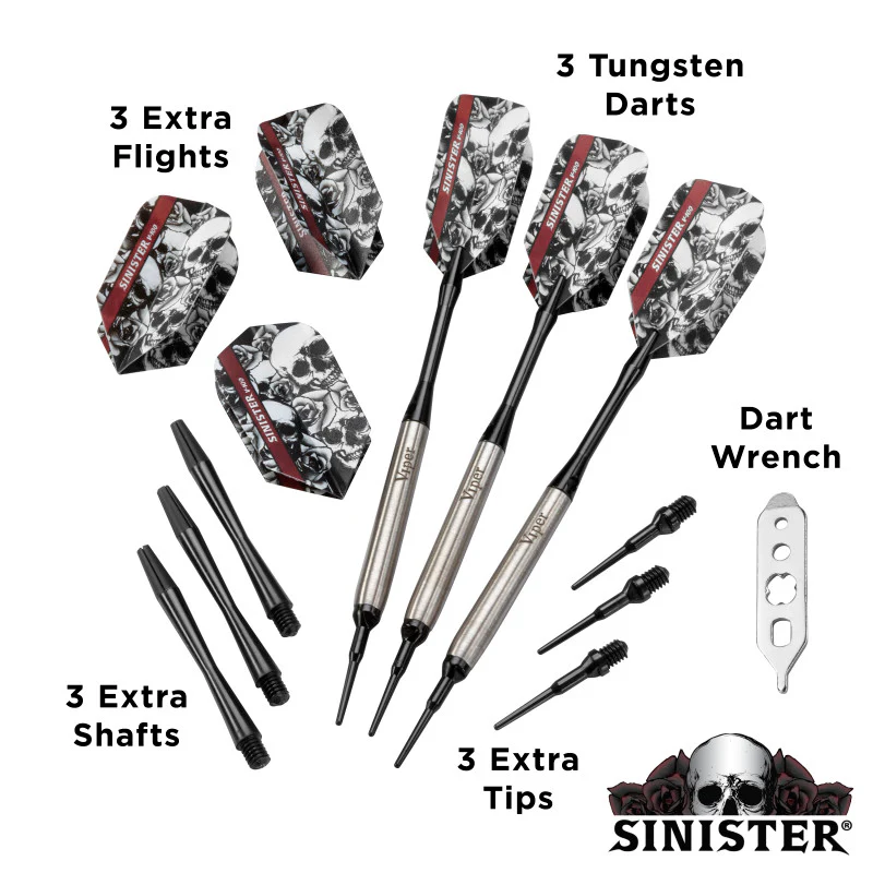 Viper Sinister Darts 95% Tungsten Soft Tip Darts Smooth Barrel 16 Grams - Image 4