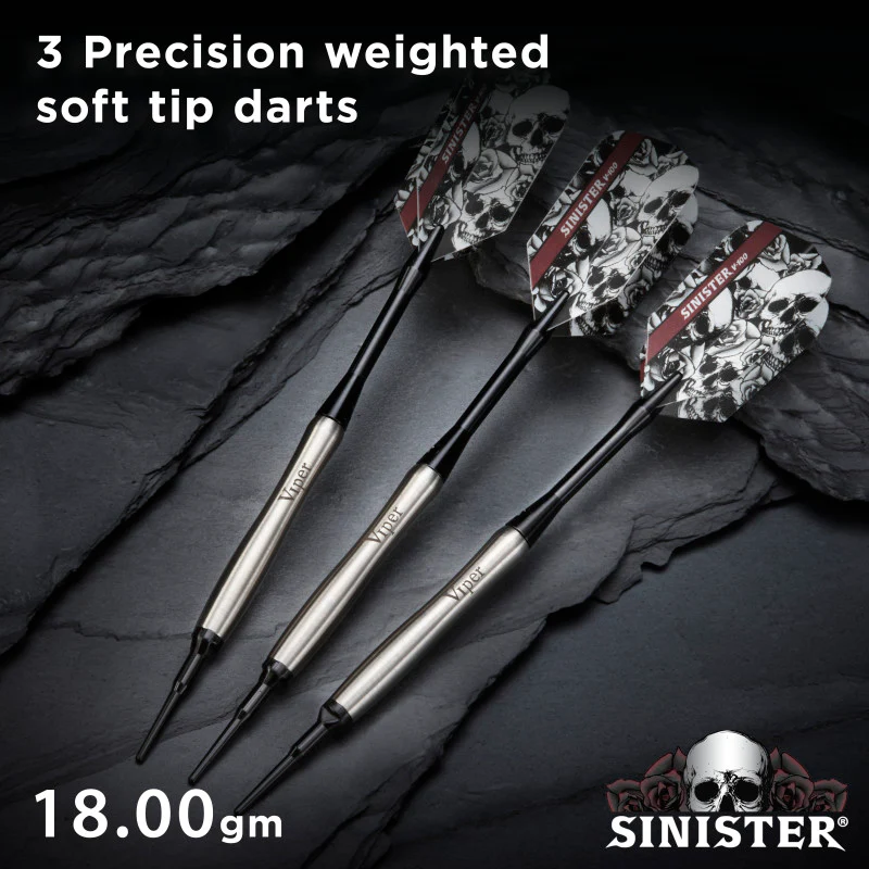 Viper Sinister Darts 95% Tungsten Soft Tip Darts Tapered Barrel 18 Grams - Image 6