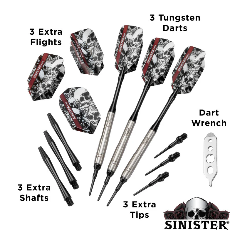 Viper Sinister Darts 95% Tungsten Soft Tip Darts Grooved Barrel 18 Grams - Image 4