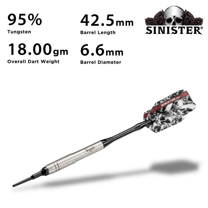 Viper Sinister Darts 95% Tungsten Soft Tip Darts Grooved Barrel 18 Grams - Image 6