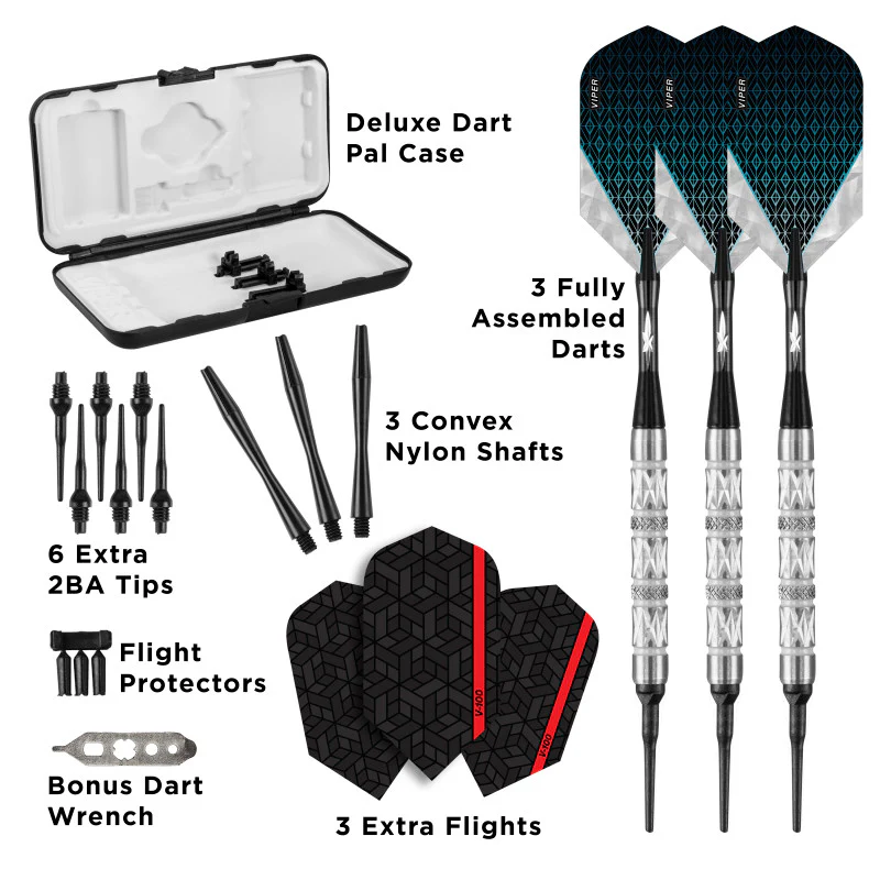 Viper Diamond Darts 90% Tungsten Soft Tip Dart Set Silver Rings 16 Grams - Image 5