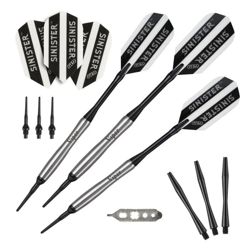 Viper Sinister Tungsten Darts Soft Tip Darts Tapered Barrel 18 Grams and Casemaster Deluxe Pink Nylon Case - Image 2