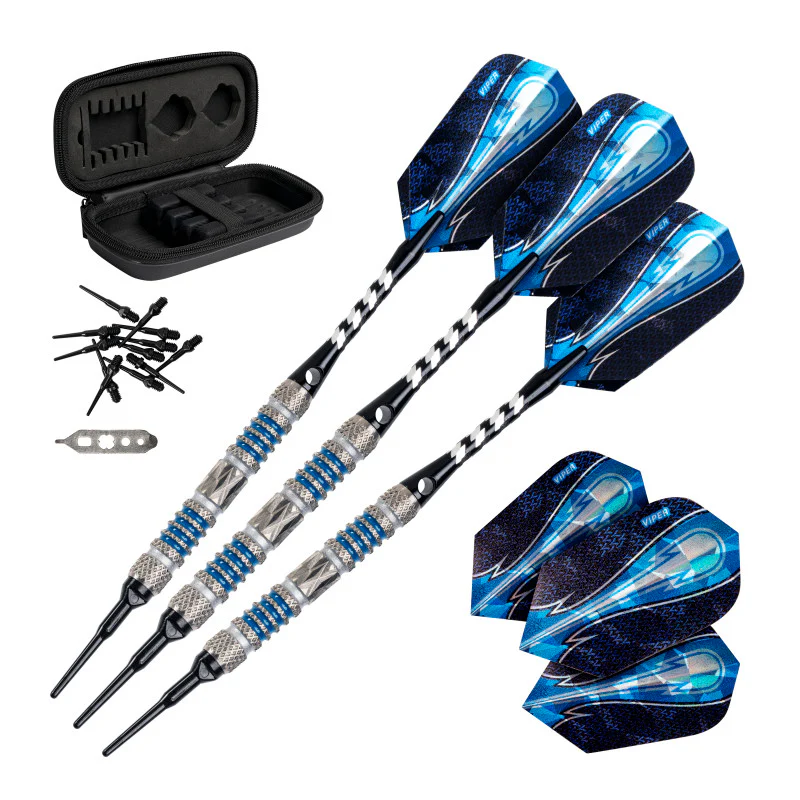 Viper Astro 80% Tungsten Soft Tip Darts, Blue Accessory Set with Case - Image 2