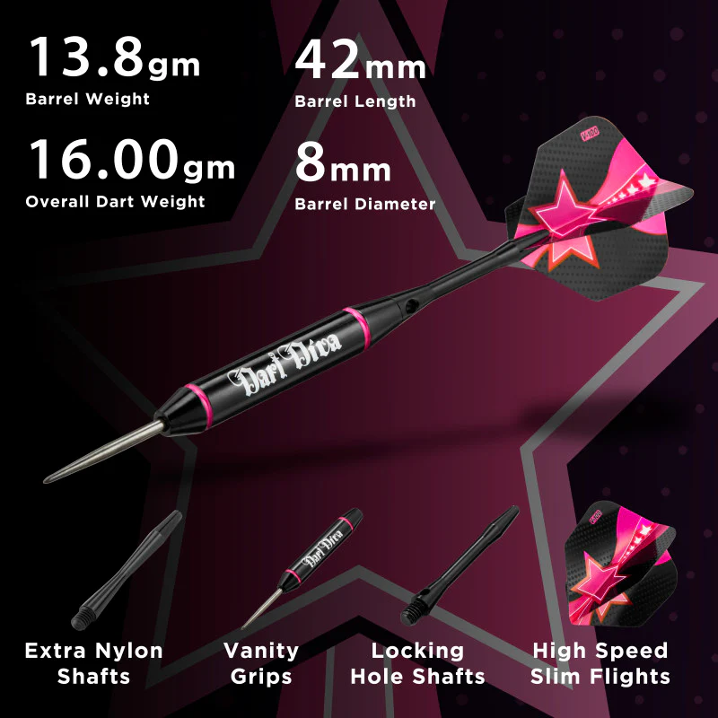 Viper Vanity Dart Diva Steel Tip Darts 22 Grams - Image 3