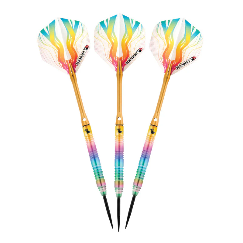 Elkadart Rainbow 90% Tungsten Steel Tip Darts Multi Color Titanium Coating 23 Grams - Image 3