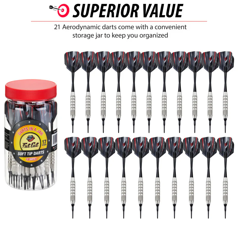 Fat Cat 21 Darts in a Jar Soft Tip Darts 17 Grams - Image 4