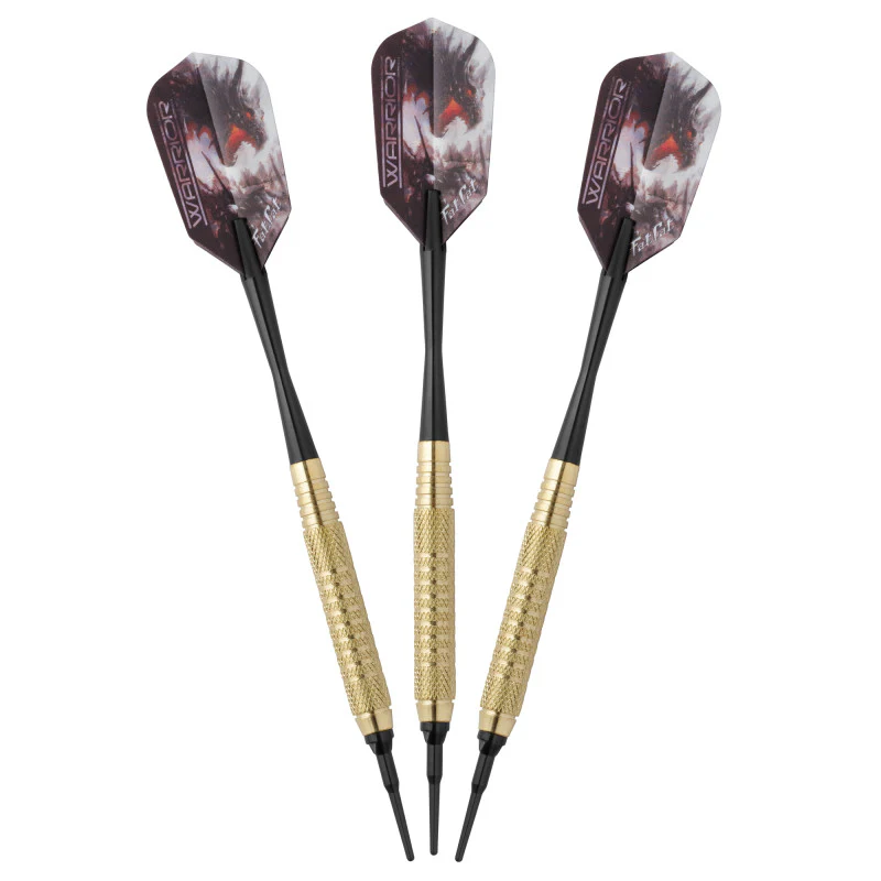 Fat Cat Warrior Soft Tip Darts 16 gram, Aluminum Shaft Black, V-100 Flights Clear - Image 2