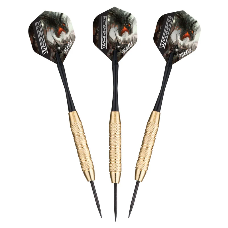 Fat Cat Warrior Steel Tip 18 Gram, Aluminum Dart Shaft Black, V-100 Flights Clear - Image 2