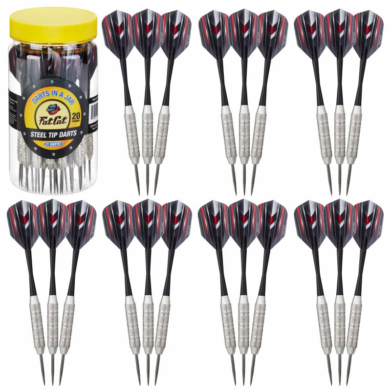 Fat Cat 21 Darts in a Jar Steel Tip 20 Grams with Patriot Dart Flights - Image 2