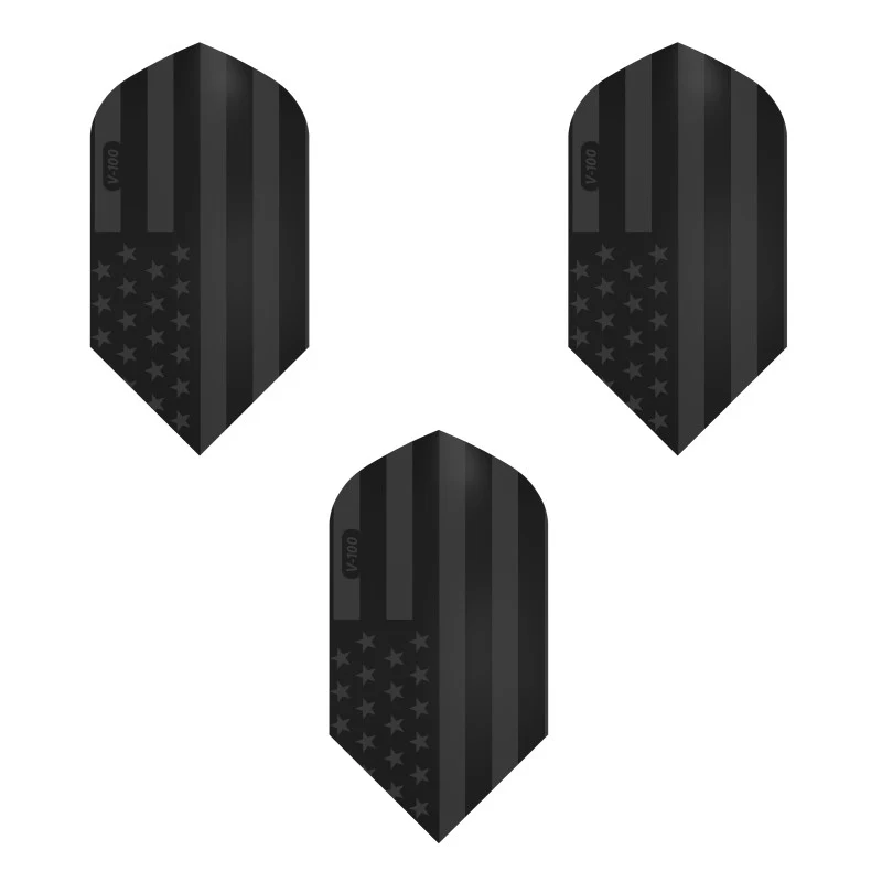 V-100 Dart Flights Slim American Flag Black Traditional - Image 2