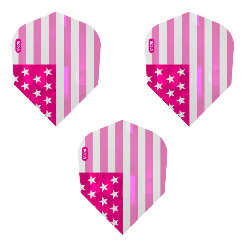 V-100 Dart Flights Standard American Flag Pink Metallic Traditional - Image 2