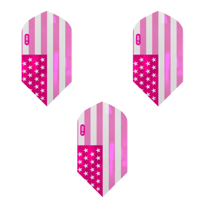 V-100 Dart Flights Slim American Flag Pink Metallic Traditional - Image 2