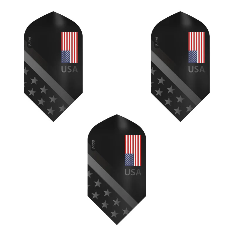 V-100 Dart Flights Slim American Flag Monochrome USA - Image 2