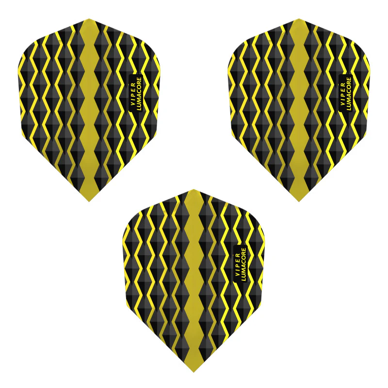 V-100 Flights Lumacore Standard Yellow/Black Dart Flights - Image 2