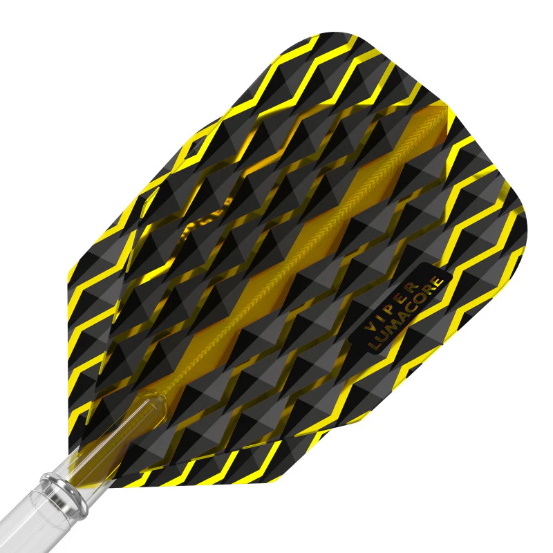 V-100 Flights Lumacore Standard Yellow/Black Dart Flights - Image 3