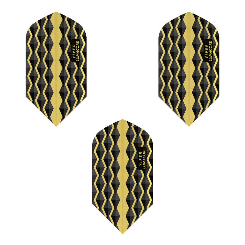 V-100 Flights Lumacore Slim Yellow/Black Dart Flights - Image 2