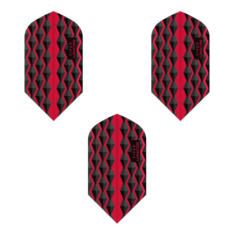 V-100 Flights Lumacore Slim Red/Black Dart Flights - Image 2