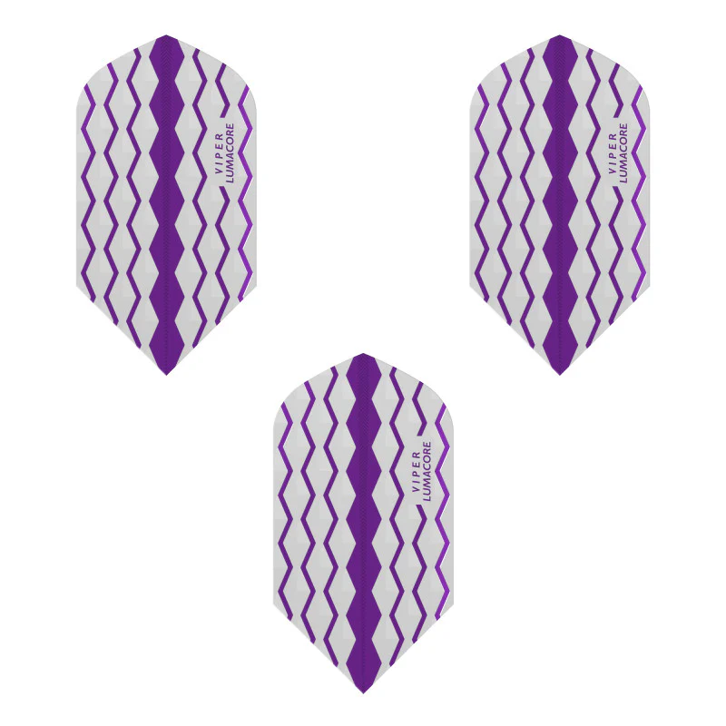 V-100 Flights Lumacore Slim Purple/White Dart Flights - Image 2