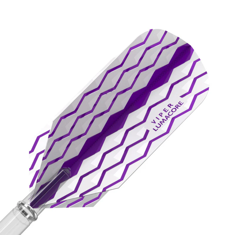 V-100 Flights Lumacore Slim Purple/White Dart Flights - Image 3